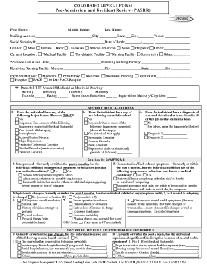 Colorado Level I PASRR Form