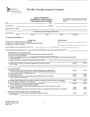 Ohio Casualty Commercial Crime Policy Application