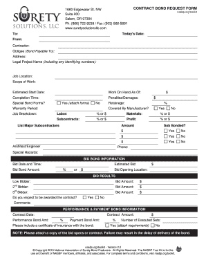 Contract Bond Request Form