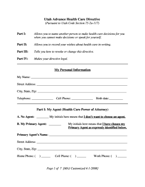 Utah Advance Health Care Directive