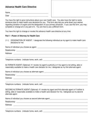 Advance Health Care Directive