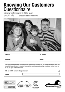 Pennine Housing Customer Survey Form