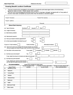 Housing Benefit Landlord Certificate