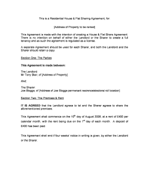 Residential House & Flat Sharing Agreement