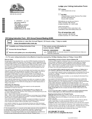 Voting Instruction Form