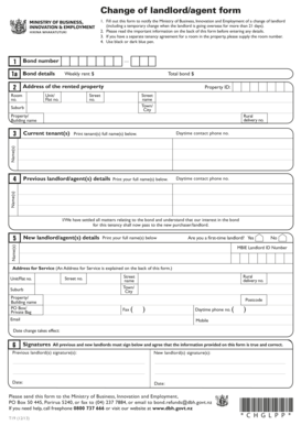 New Zealand Change of Landlord Form