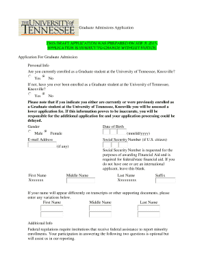 Graduate Admissions Application