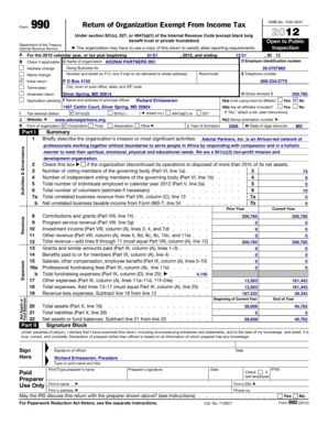 Form 990 Return of Organization Exempt From Income Tax