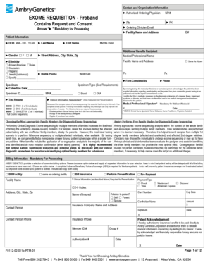 Exome Requisition and Consent Form
