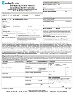 Exome Requisition Form