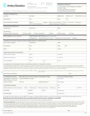 Cancer Test Requisition Form