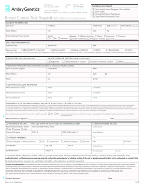 Breast Cancer Test Requisition Form