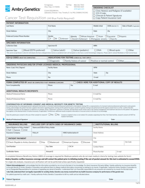 Cancer Test Requisition Form