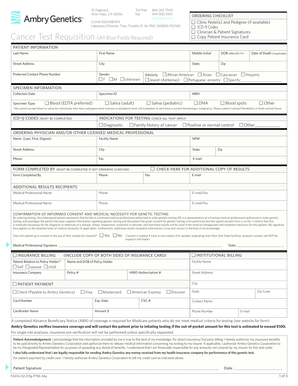 Cancer Test Requisition Form