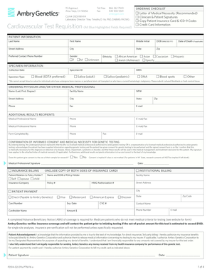 Cardiovascular Genetic Test Requisition