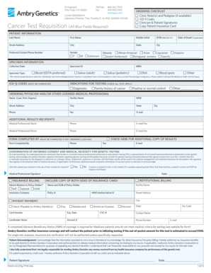 Cancer Test Requisition Form