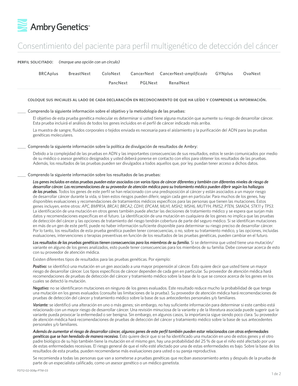 Consentimiento del paciente para perfil multigenético de detección del cáncer