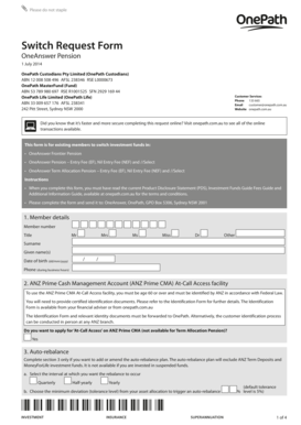 OneAnswer Pension Switch Request Form
