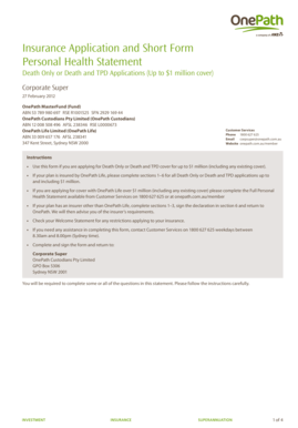 OnePath Life Insurance Application Form