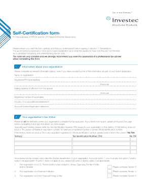 FATCA Self-Certification Form