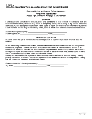 Mountain View-Los Altos Responsible Use Agreement