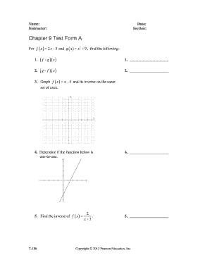 Chapter 9 Test Form A