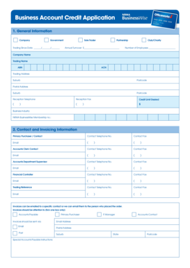 Business Account Credit Application