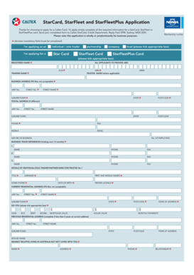 Caltex StarCard Application Form