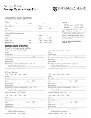 Campus Guest Group Reservation Form