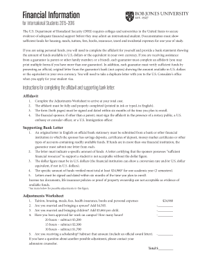 Affidavit of Financial Support for International Students