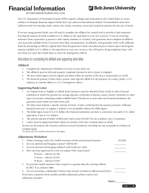 Affidavit of Financial Support for International Students