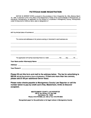 Pennsylvania Fictitious Name Registration