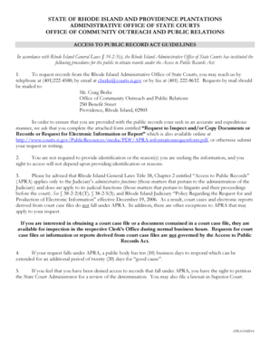 Rhode Island Public Records Request Form