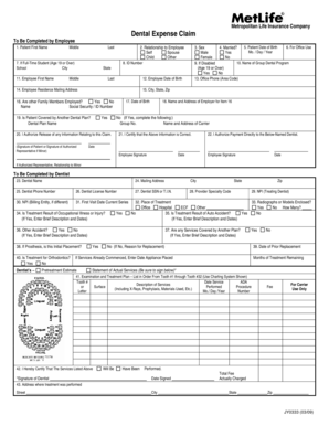 MetLife Dental Expense Claim Form
