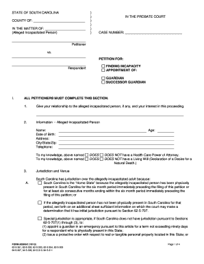 South Carolina Petition for Guardianship