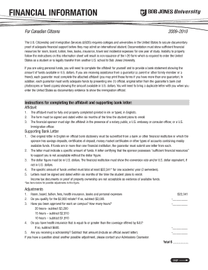 Affidavit of Financial Support for Canadian Citizens