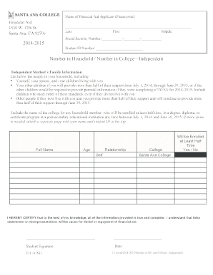 Financial Aid Application Form