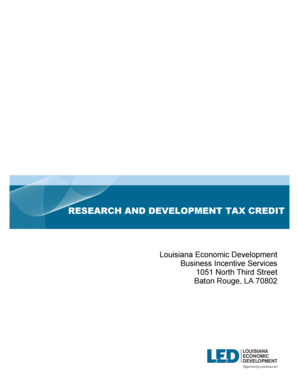Louisiana Research and Development Tax Credit Application