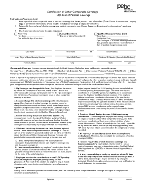 Certification of Other Comparable Coverage