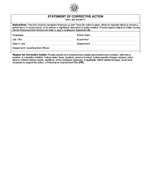 Statement of Corrective Action