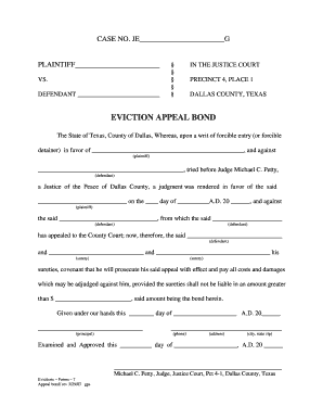 Texas Eviction Appeal Bond