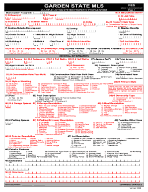 Real Estate Property Profile Sheet
