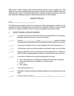 Domestic Violence Safety Plan
