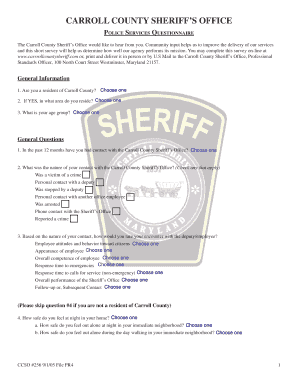 Carroll County Police Services Questionnaire