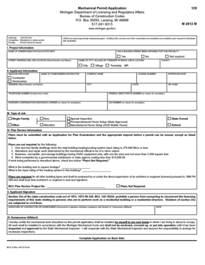 Michigan Mechanical Permit Application