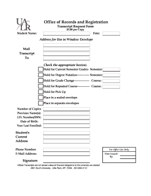 Transcript Request Form