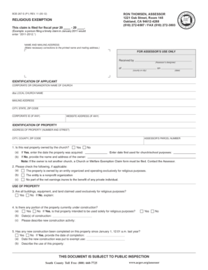 California Religious Exemption Claim Form