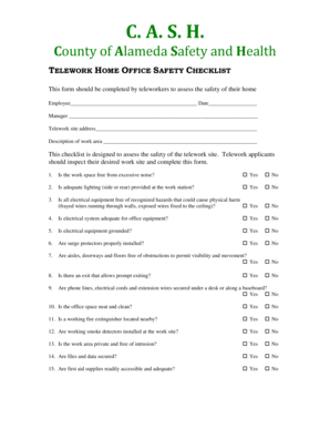Alameda County Telework Safety Checklist