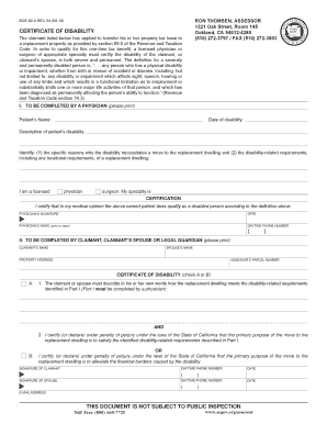 California Certificate of Disability