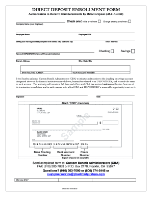 Direct Deposit Enrollment Form